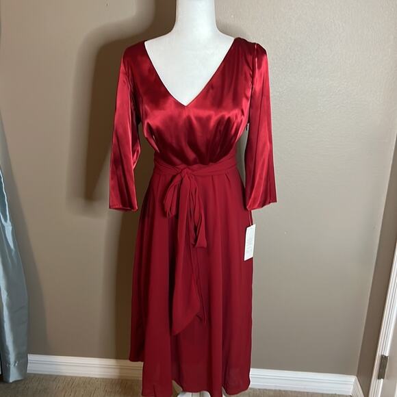 NWT Adrianna Papell Scarlet Mid-length Dress-NEW Size 10 - Picture 3 of 11